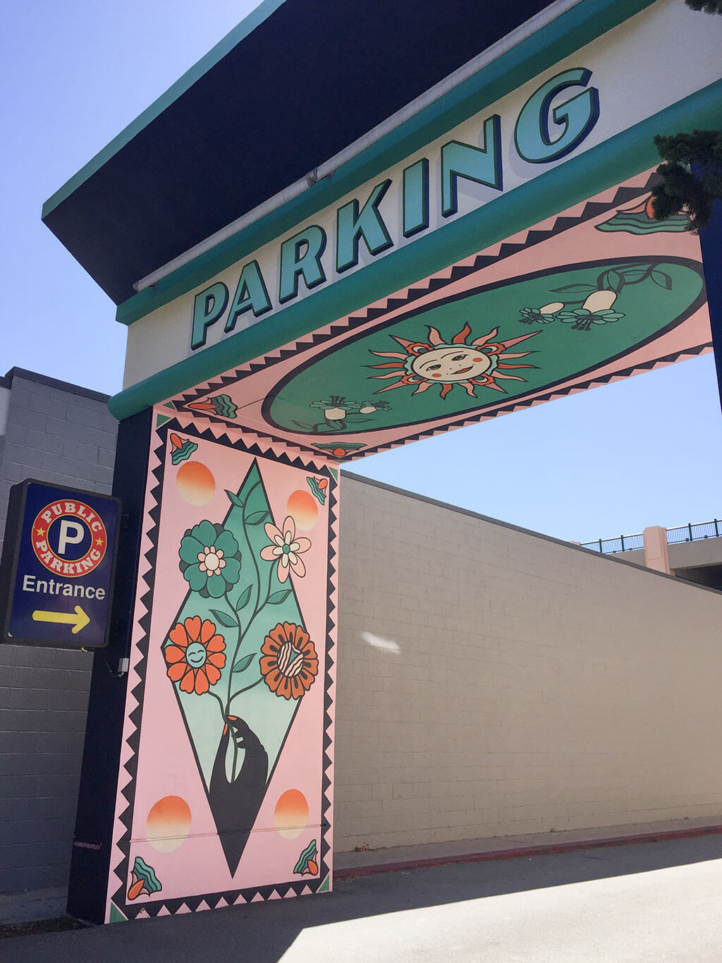 drive-swim-fly-san-luis-obispo-california-central-coast-flower-mural-parking-garage