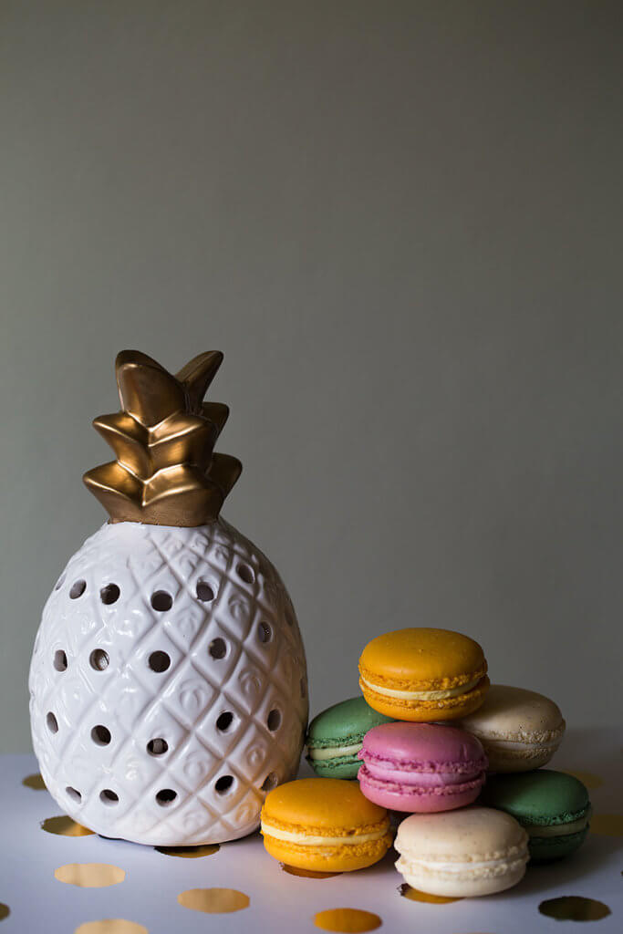drive-swim-fly-california-pineapple-collection-fine-art-macarons-gold-dots