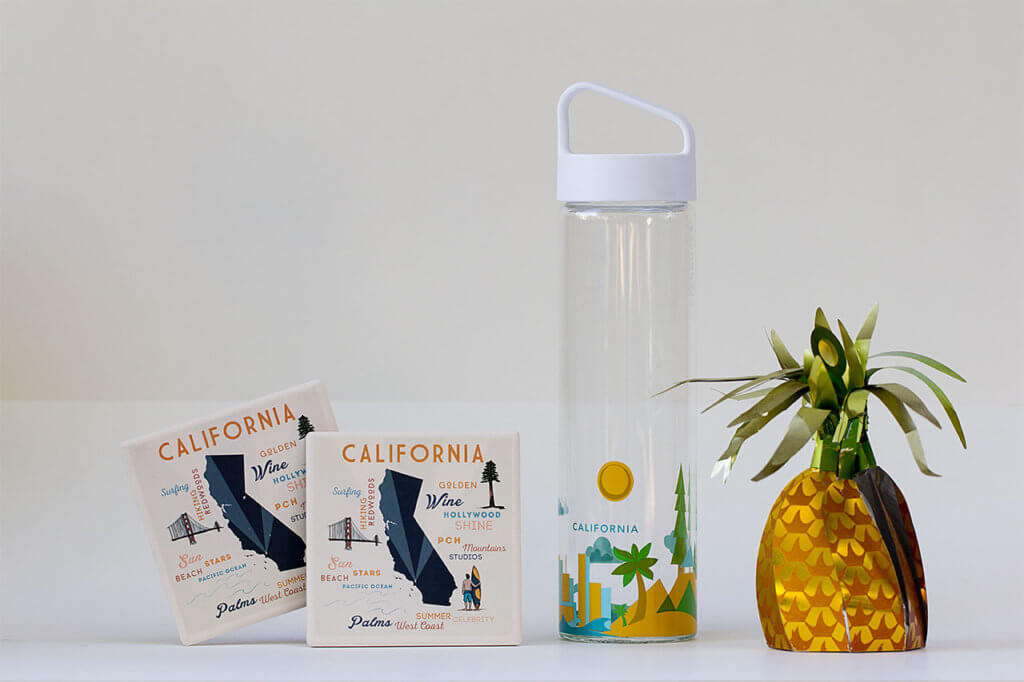 drive-swim-fly-california-pineapple-collection-fine-art-starbucks-water-bottle-coasters