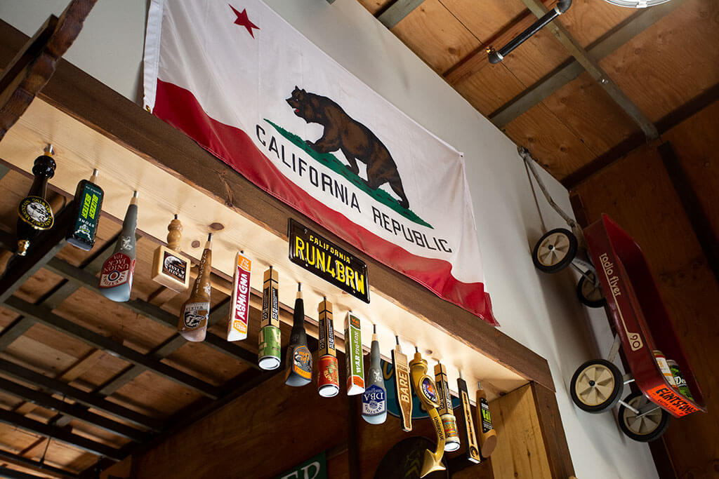 drive-swim-fly-running-shop-and-hops-morgan-hill-california-beer-tap-handles-california-flag