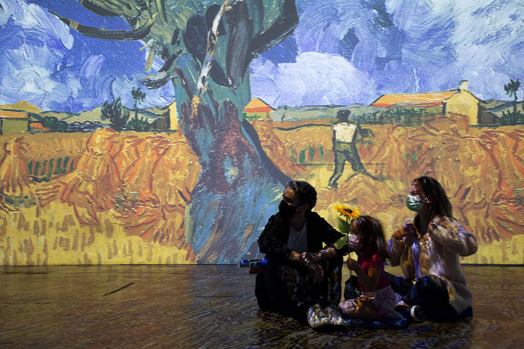 drive-swim-fly-san-francisco-vincent-van-gogh-experience-video-exhibit-projection-sunflower-tree-painting