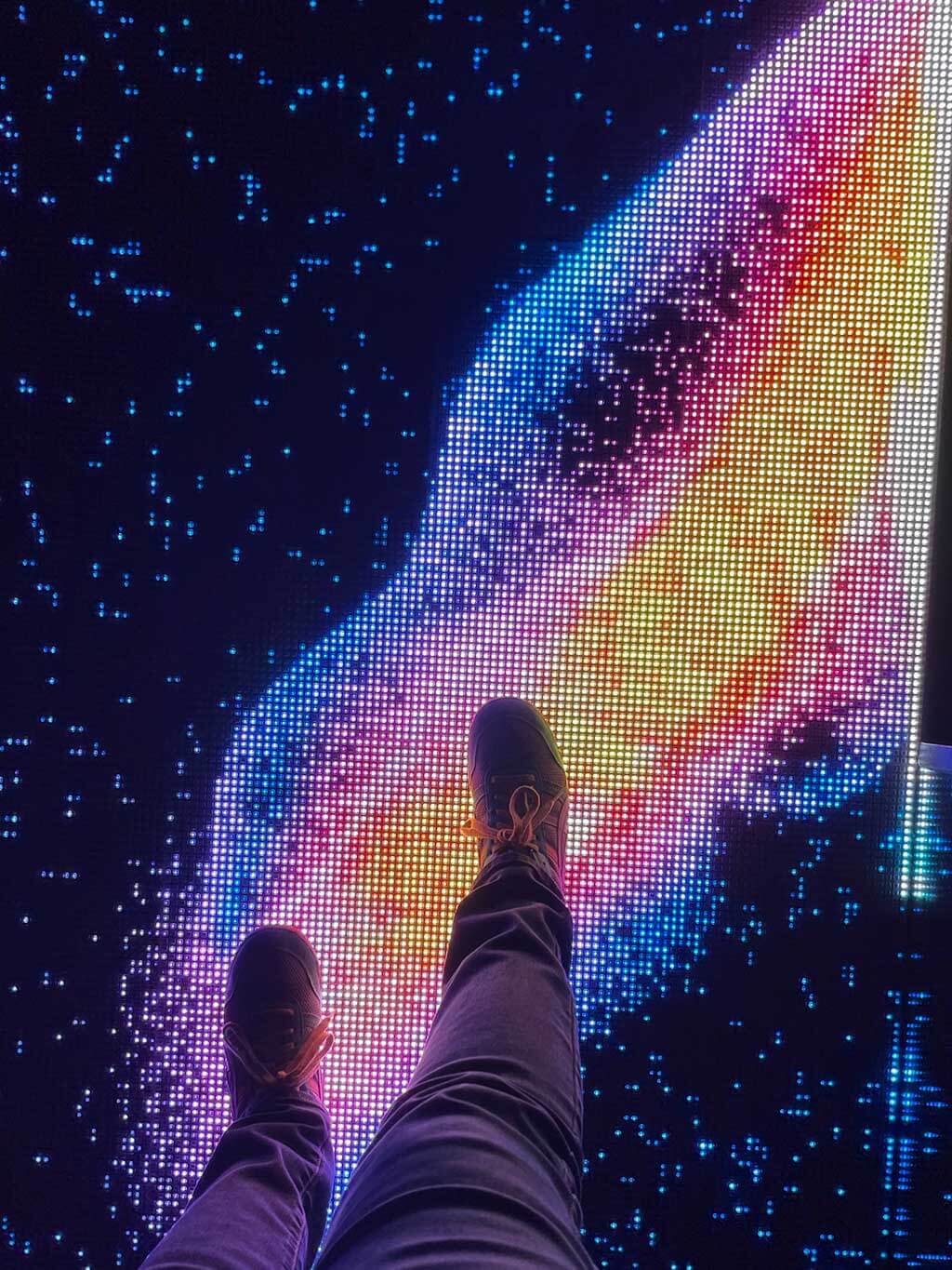 drive-swim-fly-chicago-illinois-wndr-museum-selfie-experience-family-fun-light-up-floor-psychedelic-jessica-wndr-light-floor-shoes