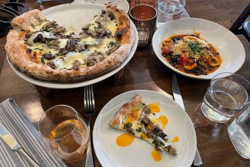 drive-swim-fly-chicago-illinois-coda-di-volpe-italian-restaurant-fox-wood-fired-mushroom-pizza-pasta