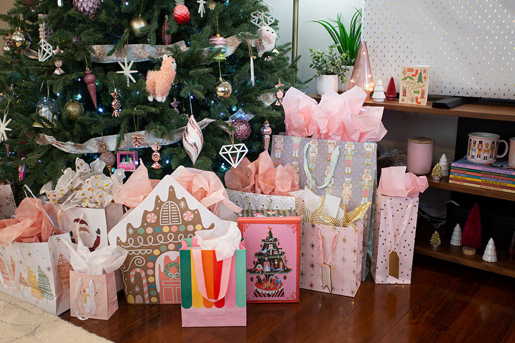 drive-swim-fly-pink-christmas-decor-holiday-pink-gift-bags-1