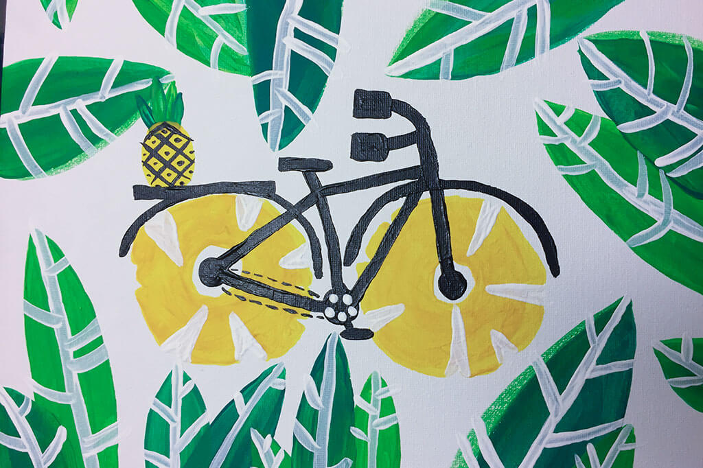drive-swim-fly-pineapple-collection-bicycle-painting-art-header